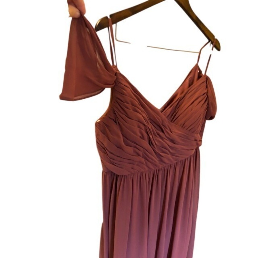 Revelry Terracotta Off the Shoulder Bridesmaid Maxi Dress Earthy Size 18 - Picture 6 of 9